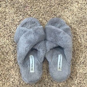 grey cross slippers